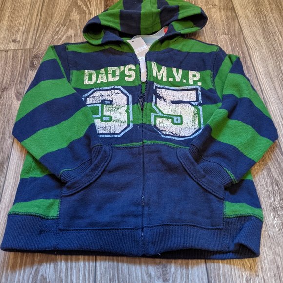 [KIDS 2/$30] NWT Baby Boy (24M) - GREENDOG Striped Zip-Up Hoodie - Picture 2 of 6